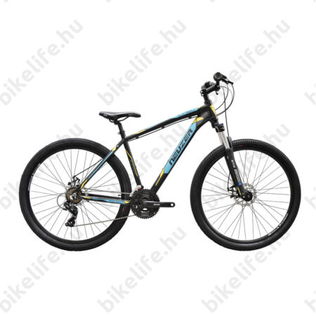 Neuzer Jumbo Hobby 29"-os MTB kerékpár 21 fokozatú Shimano TX35 váltó, fekete/türkiz-sárga, 19"