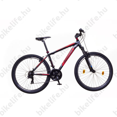 Neuzer Duster Hobby 27,5"-os MTB kerékpár 21 fokazatú Shimano TY300 váltó, fekete/piros-szürke, 19"