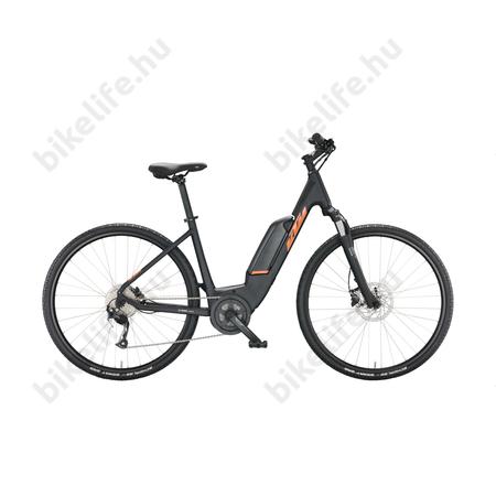 KTM Macina Cross A410 elektromos kerékpár Bosch Active Line, 9 fokozatú Altus váltó, monováz, matt fekete 43cm