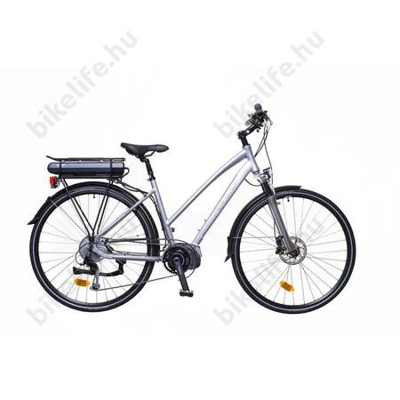 Neuzer Menton női trekking Ebike/Pedelec 9 fokozatő váltó, Shimano Steps motor, ezüst/piros-szürke 18"