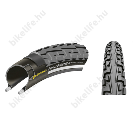 Continental Ride Tour 28-622mm cross/fitness köpeny fekete, reflexcsíkkal, Puncture Protection