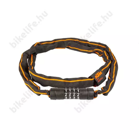 Zár Lánc KTM Chain Lock 120cm, 3,5mm szemátmérő, fekete/narancs