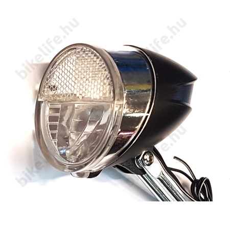 Agydinamós első lámpa 50 LUX fényerővel, LED-es, kapcsolós, szürkület érzékelővel