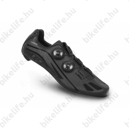 FLR Elite Road F-XX II Pro Tour országúti cipő, karbon talp, ATOP damilos fűző, fekete, 44-es méret