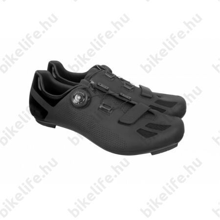 FLR Elite Road F-11 II országúti cipő, karbon talp, Reel Knob damilos fűző, 45-ös méret, fekete