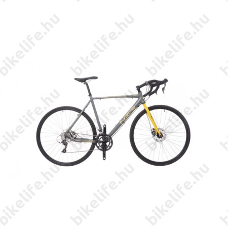 Neuzer Turin ciklokrossz kerékpár 16 fokozatú Claris váltó, tárcsafék, sötétszürke/sárga 56cm