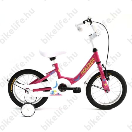 Neuzer BMX 14"-os lányka kontrafékes gyerekkerékpár sárvédővel, pink/sárga