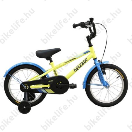Neuzer 16"-os kontrafékes gyerek kerékpár fiú sárga/fekete-kék