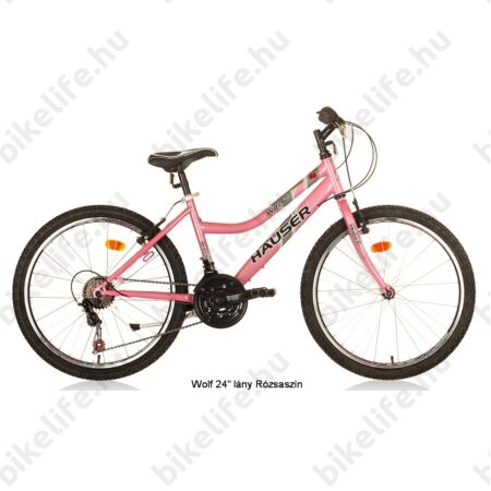 Hauser Wolf 24"-os gyerekkerékpár, lányka, Shimano Revoshift váltórendszer, rózsaszín