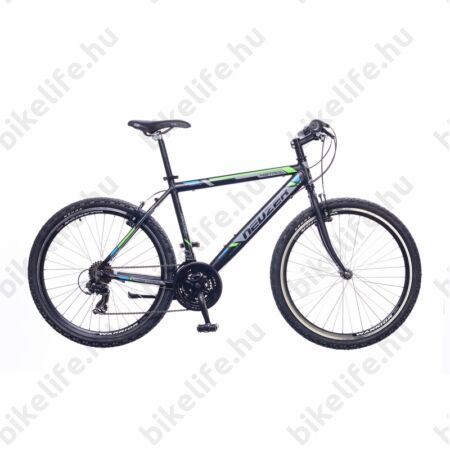 Neuzer Mistral TY300 férfi aluvázas 26-os MTB kerékpár, 21 sebességes grafit/zöld/kék 17"