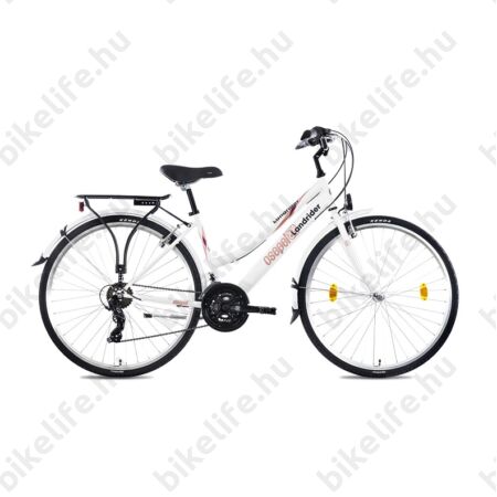 Csepel Landrider női trekking kerékpár Shimano RS/TX váltó, duplafalú abroncs, fehér 19"