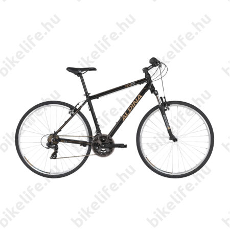 Alpina ECO C10 Black férfi cross kerékpár 21 fok. Shimano TY300 váltó, alumínium váz, teleszkóp, 19"