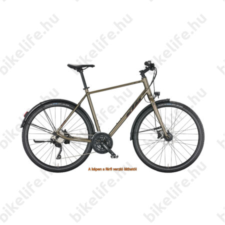 KTM X-Life Action Street női cross kerékpár 30 fokozatú Deore váltó, tárcsafék, merev villás, oak (fekete) 46cm