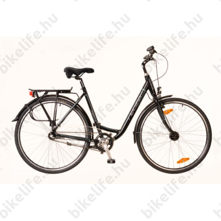 Neuzer Padova 28"-os városi kerékpár aluvázas 3 fokozatú agyváltós agydinamós fekete/türkiz
