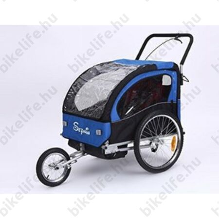 Gyermekutánfutó 2 gyermek szállítására (összsúly: max.40kg) könnyedén le/felszerelhető jogging szett, kék
