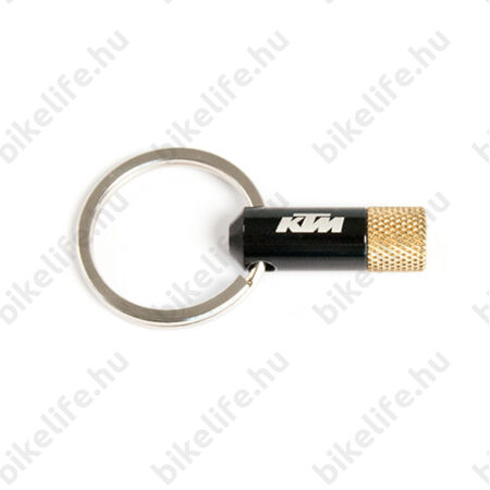KTM kulcstartó szelepátalakítóként használható szingó és Dunlop szelephez, fekete