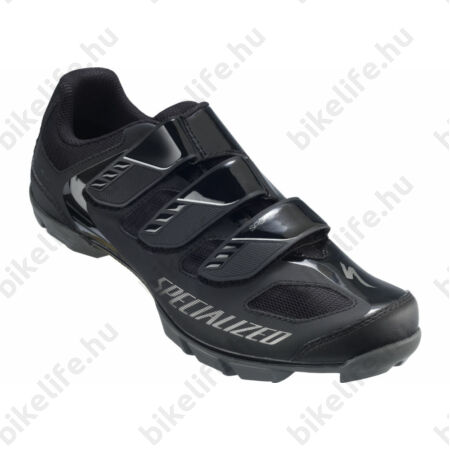 Specialized Sport MTB kerékpáros cipő 46-os 3 tépőzáras, fekete/fényes fekete