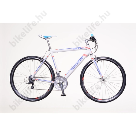 Neuzer Courier DT fitness kerékpár 16 fokozatú Shimano Claris váltó, fehér/kék-piros, 56cm
