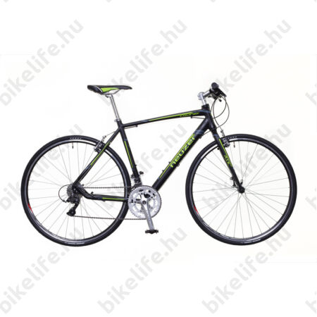 Neuzer Courier DT fitness kerékpár 16 fokozatú Shimano Claris váltó, fekete/zöld-szürke matt, 59cm