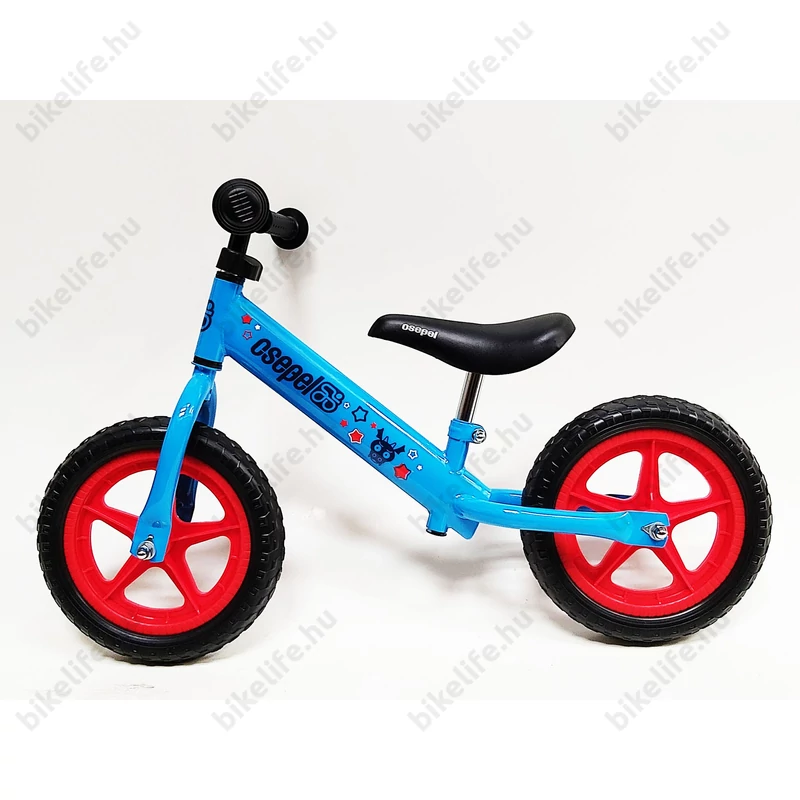 Csepel futóbicikli fém vázas, tömör kerekű, kék színű