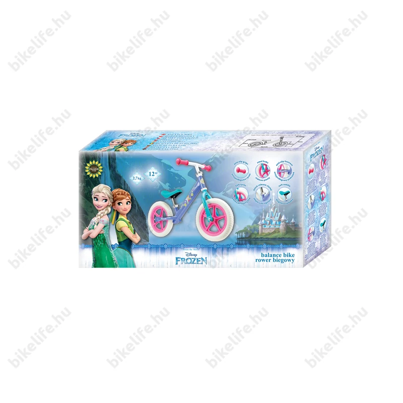 Disney Frozen futóbicikli fémvázas, tömör kerekű, lila