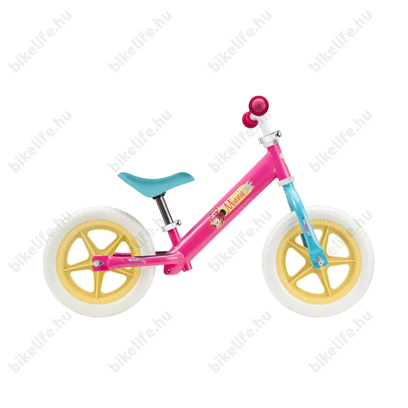 Disney Minnie futóbicikli fémvázas, tömör kerekű, rózsaszín
