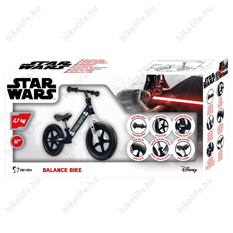 Disney Star Wars futóbicikli fémvázas, tömör kerekű, kék