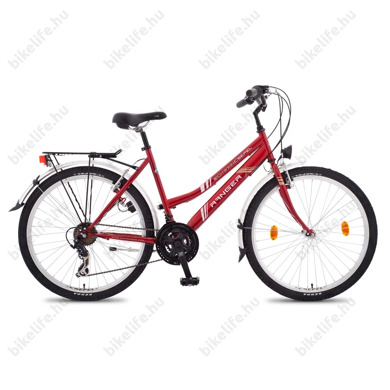Csepel Ranger női MTB kerékpár city felszereltség, 21sebességes váltó, piros, 17