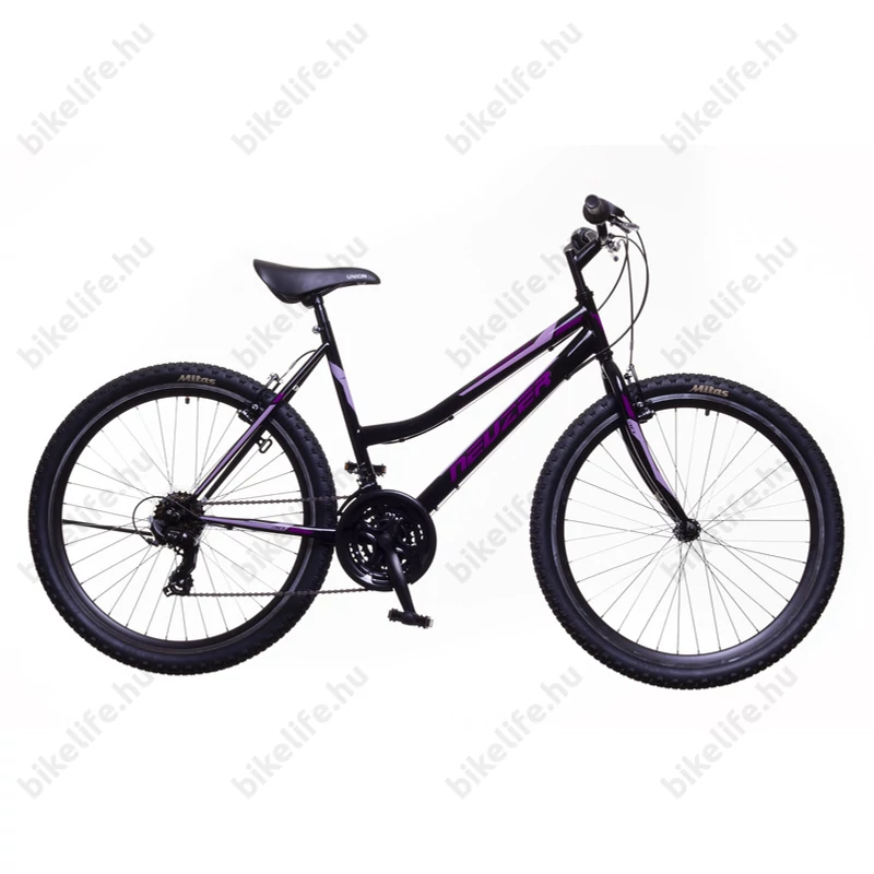 Neuzer Nelson 30 női MTB kerékpár 21sebességes, duplafalú kerekek, fekete/bíbor-mályva 19
