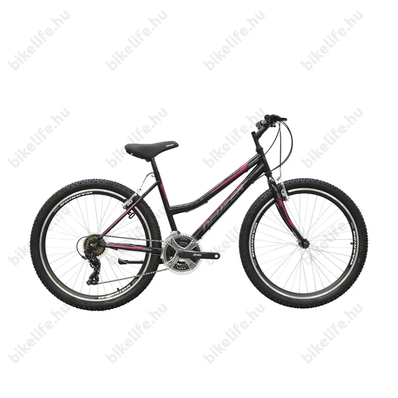 Neuzer Nelson 50 női MTB kerékpár 21 sebességes, duplafalú kerekek, fekete/pink 17