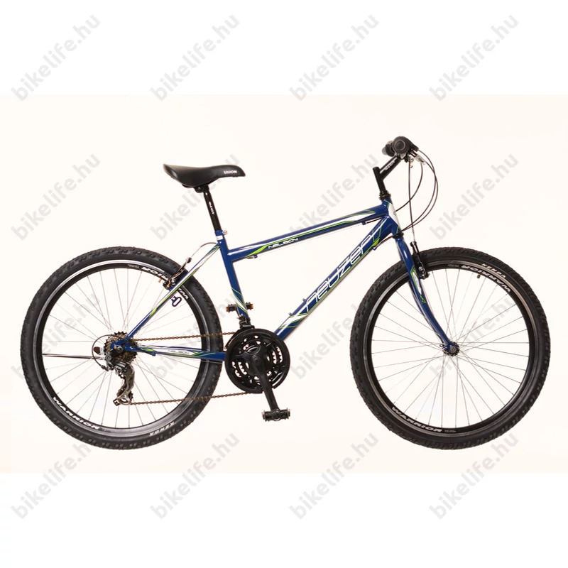 Neuzer Nelson 30 férfi MTB kerékpár 18sebességes, duplafalú kerekek, sötétkék/fehér-zöld 15