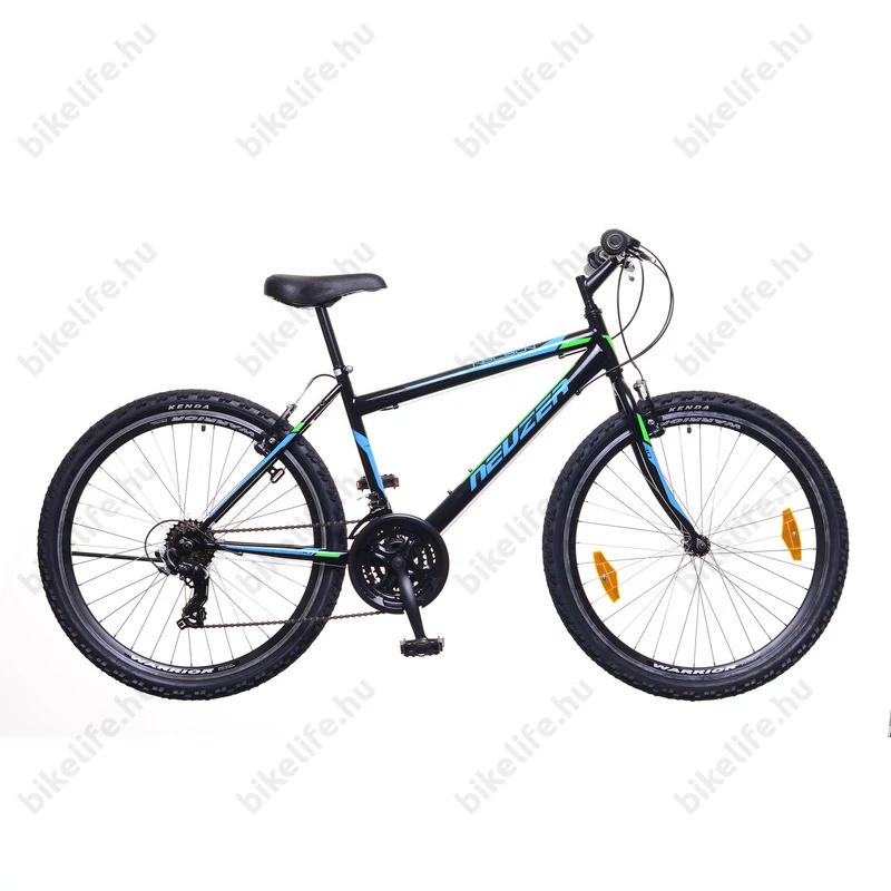 Neuzer Nelson 30 férfi MTB kerékpár 18 fokozatú, duplafalú kerekek, fekete/türkiz-neon zöld 19