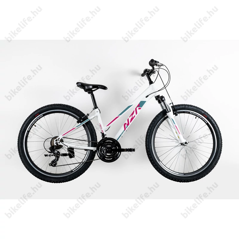 Neuzer Nelson 30 női MTB kerékpár 21 sebességes, teleszkóp, fehér/pink 17