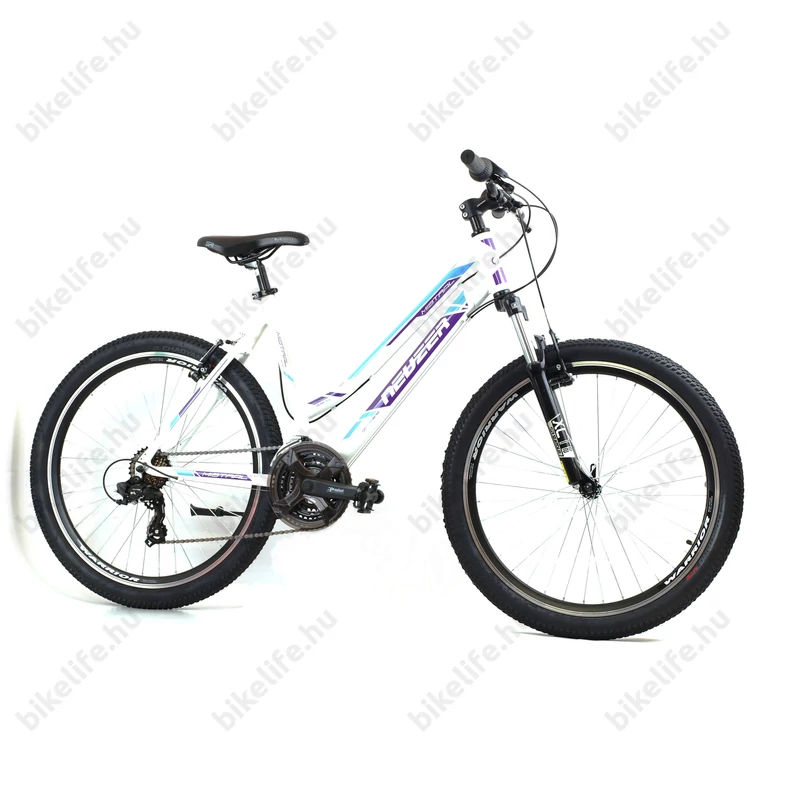 Neuzer Mistral TY300 női aluvázas 26-os MTB kerékpár, 21 sebességes, teleszkópos, fehér/pink/lila 19