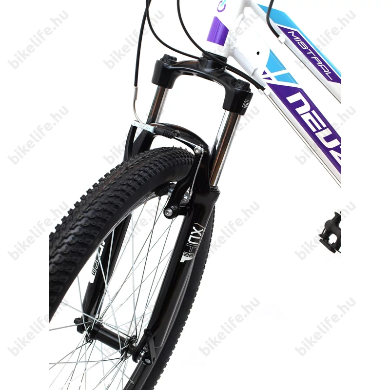 Neuzer Mistral TY300 női aluvázas 26-os MTB kerékpár, 21 sebességes, teleszkópos, fehér/pink/lila 19