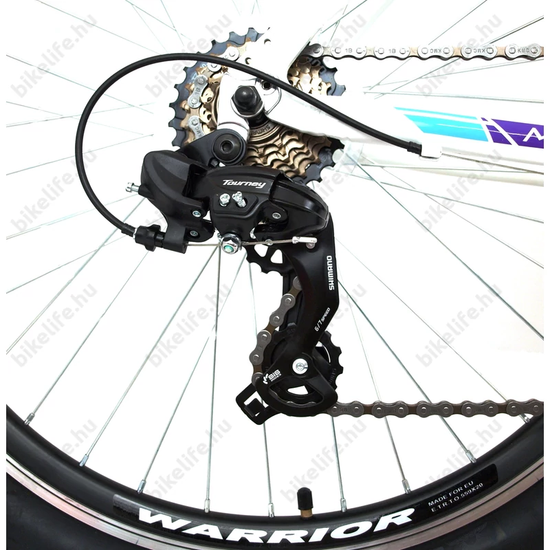 Neuzer Mistral TY300 női aluvázas 26-os MTB kerékpár, 21 sebességes, teleszkópos, fehér/pink/lila 19