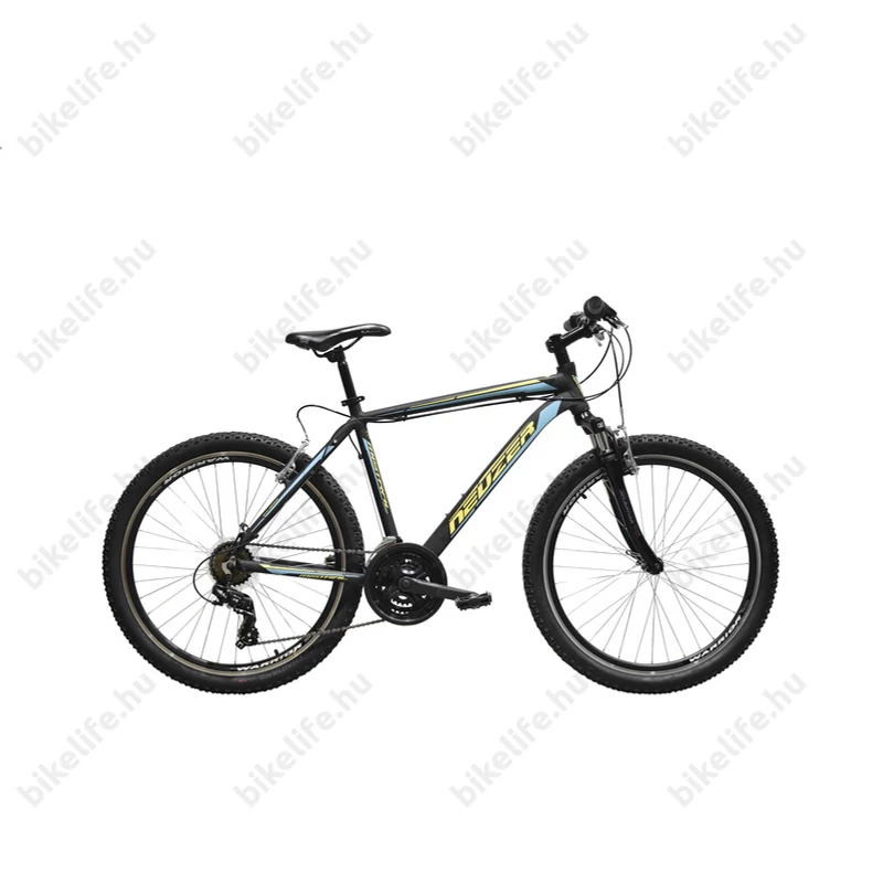 Neuzer Mistral 30 férfi aluvázas 26-os MTB kerékpár, teleszkóp, 21 sebességes fekete/sárga/türkiz 19