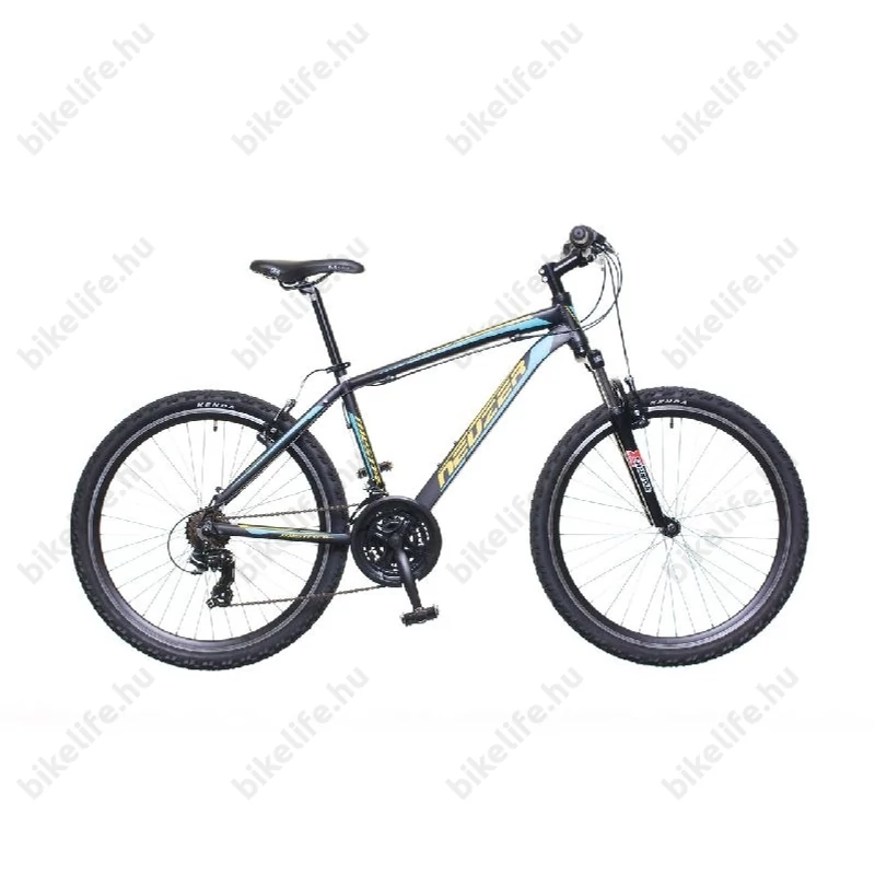 Neuzer Mistral 50 férfi aluvázas 26-os MTB kerékpár, 21 sebességes, teleszkópos, fekete/nar-türkiz 19