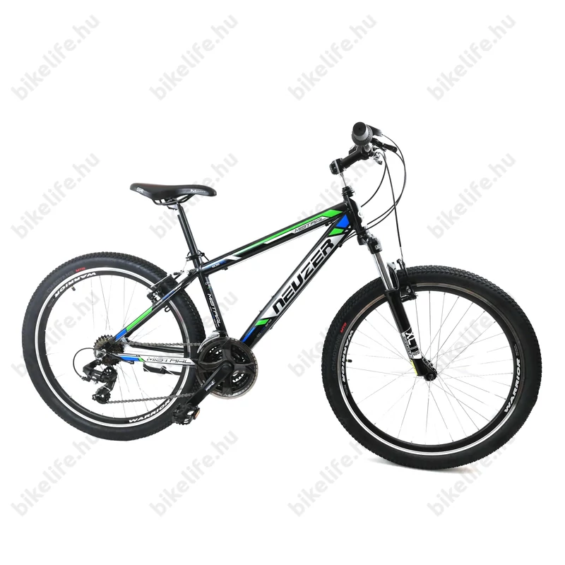 Neuzer Mistral 30 férfi aluvázas 26-os MTB kerékpár, teleszkóp, 21 sebességes matt fekete/zöld-szürke 15