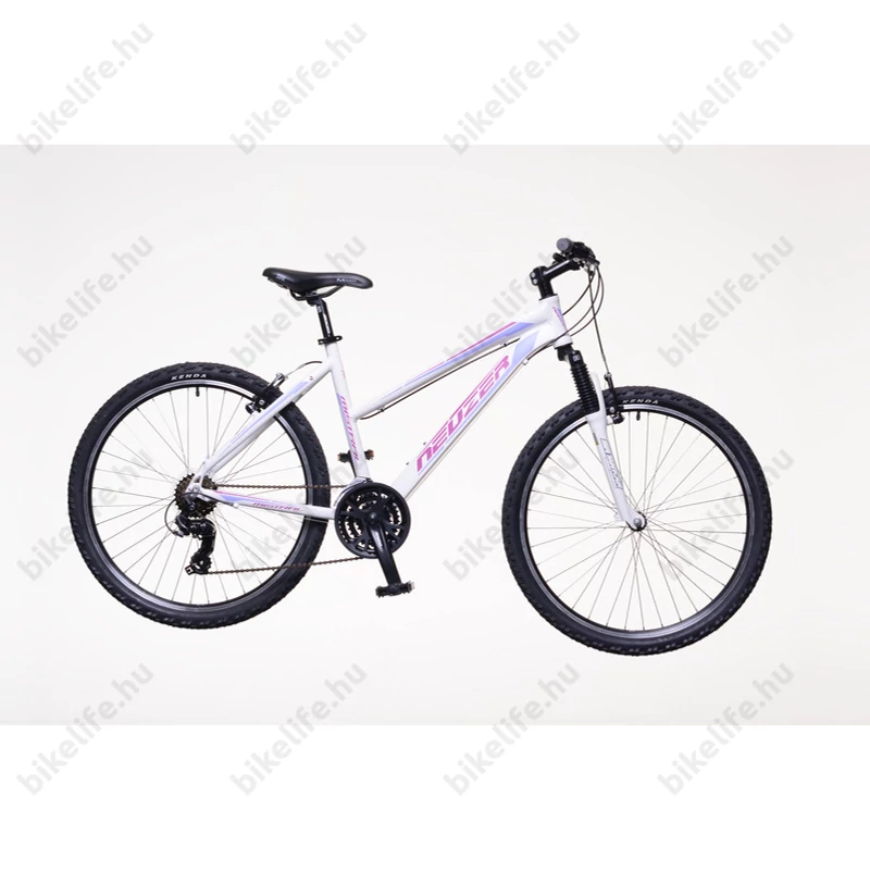 Neuzer Mistral 50 női aluvázas 26-os MTB kerékpár, 21 sebességes, teleszkópos, fehér/pink-lila 19