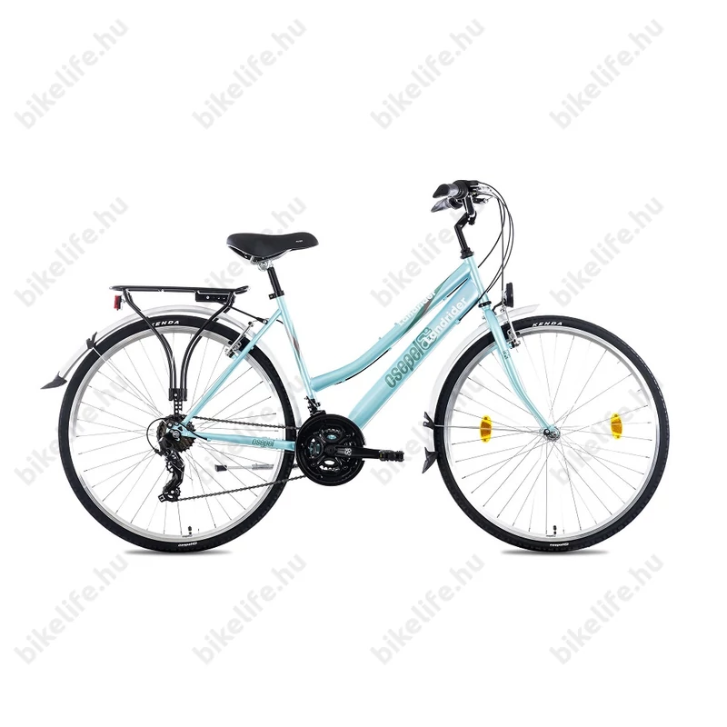Csepel Landrider női trekking kerékpár Shimano RS/TX váltó, duplafalú abroncs, türkizkék 17