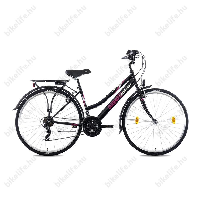 Csepel Landrider női trekking kerékpár Shimano RS/TX váltó, duplafalú abroncs, fekete 19