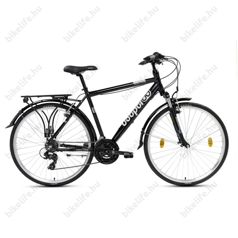 Csepel Traction 100 férfi trekking kerékpár, alumínium váz, 21 fokozat, fekete, 19