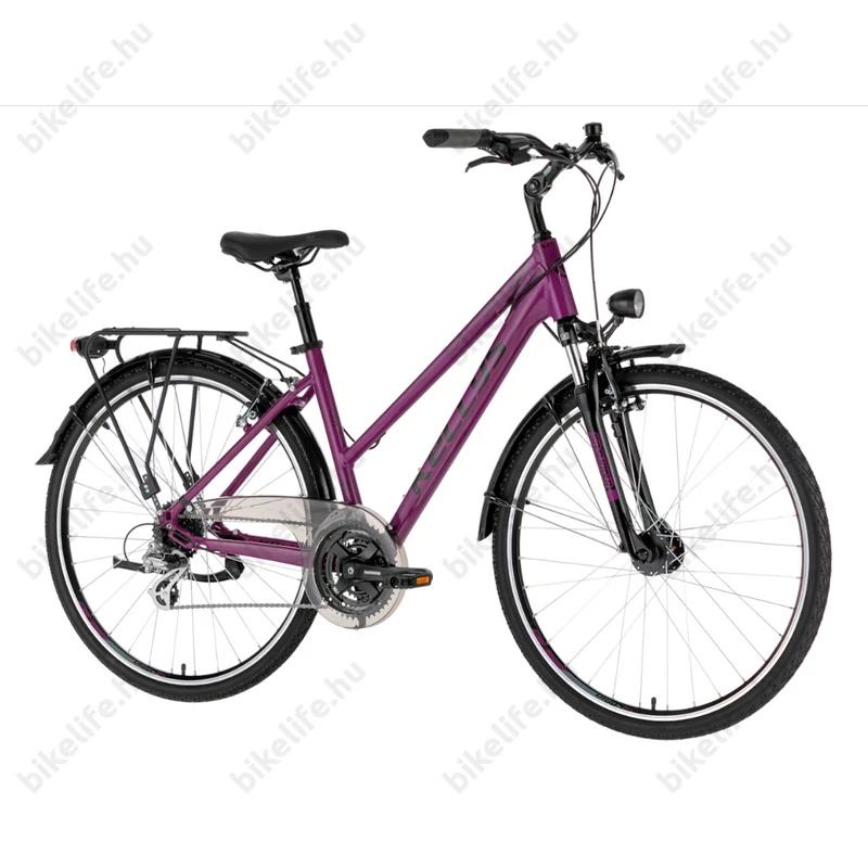 Kellys Cristy 40 Purple női trekking kerékpár 24 fokozatú Shimano Altus váltó, V-fék, agydinamó, M/19
