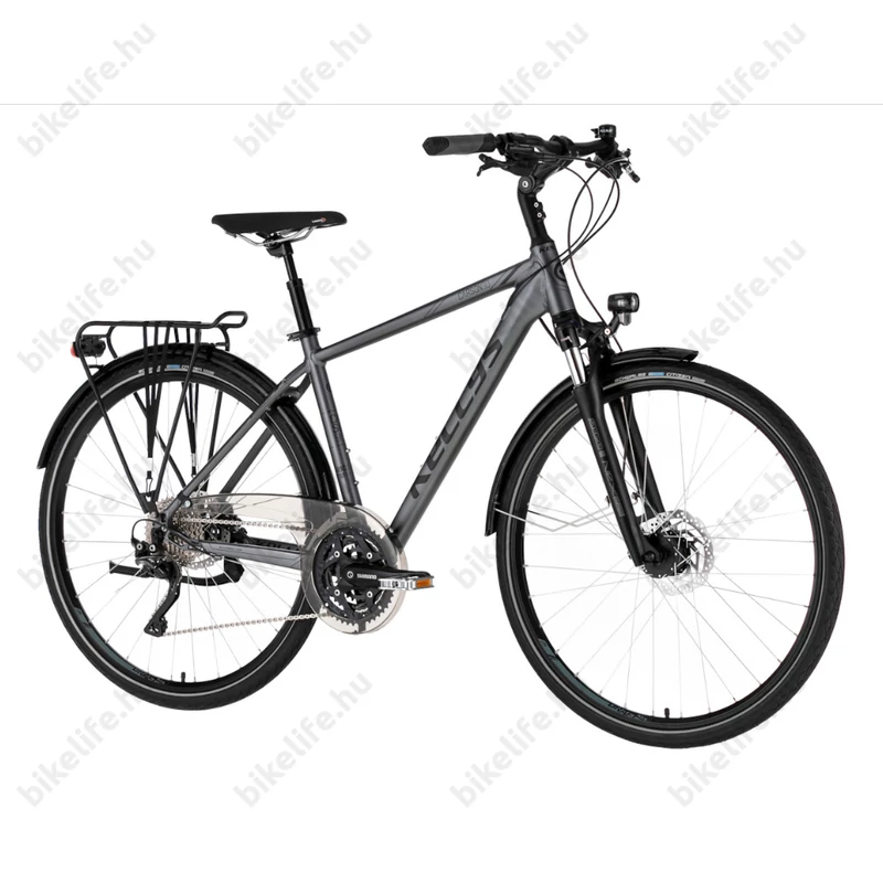 Kellys Carson 90 Grey férfi trekking kerékpár 30 fokozatú Deore XT váltó, tárcsafék, agydinamó M/19