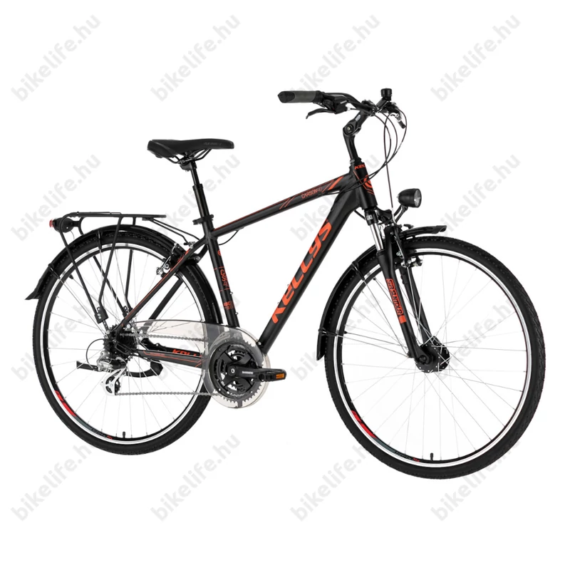 Kellys Carson 40 Black/Orange férfi trekking kerékpár 24 fokozatú Altus váltó, V-fék, agydin. S/17
