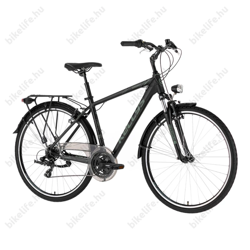 Kellys Carson 10 Black férfi trekking kerékpár 21 fokozatú Shimano TY300 váltó, V-fék, L/21
