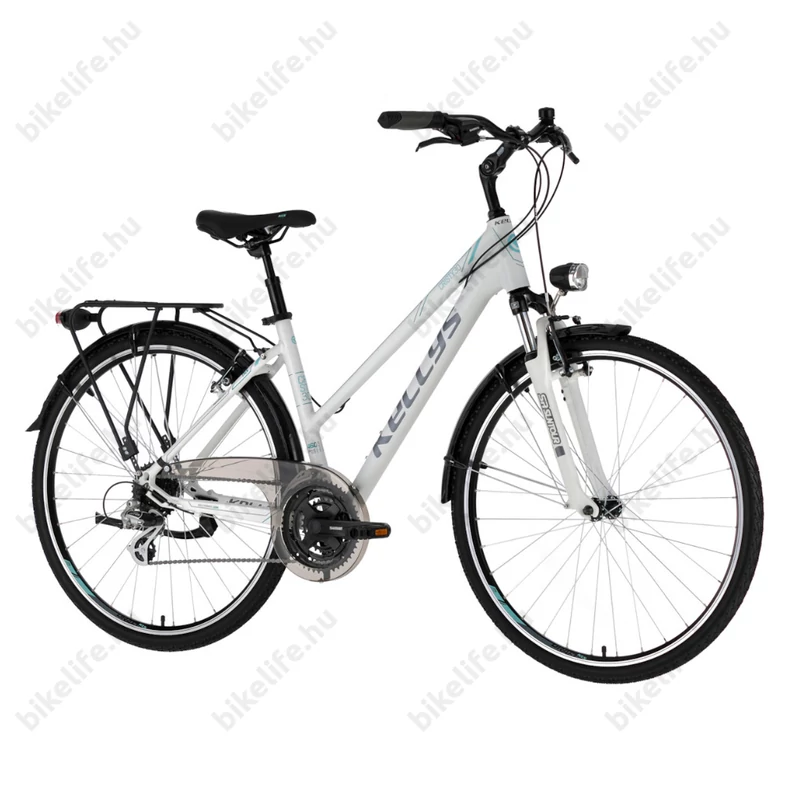 Kellys Cristy 30 White női trekking kerékpár 24 fokozatú Shimano Altus váltó,  V-fék S/17
