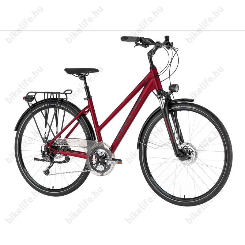 Kellys Cristy 70 Red női trekking kerékpár 27 fokozatú Shimano Alivio váltó, Shim. Disc, agyd. S/17