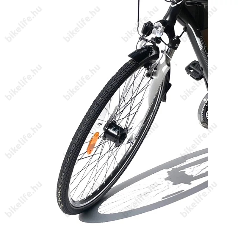 Neuzer Firenze 200 férfi alu vázas trekking kerékpár, agydinamós, teleszkópos fekete/fehér-szürke matt 19